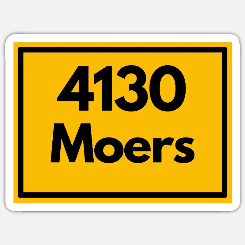 Panneau de la ville - puis rétro ancien code postal 4130 MOERS Sticker taille S (10 x 10 cm)