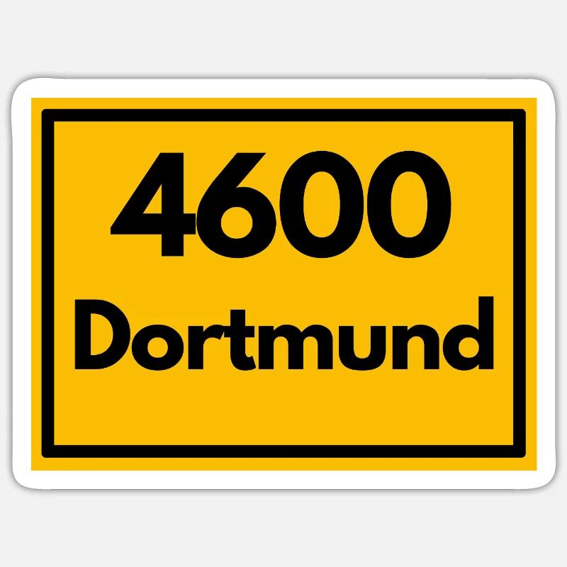 Panneau de la ville - puis rétro ancien code postal DORTMUND Sticker taille S (10 x 10 cm)