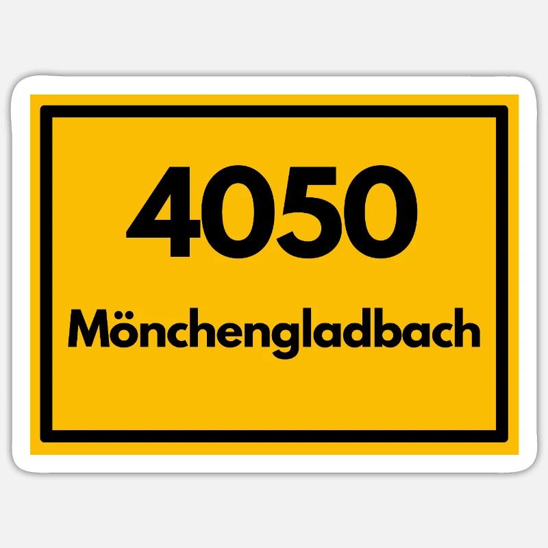 Place sign - then old zip code 4050 MÖNCHENGLADBACH Sticker size S (10 x 10 cm)