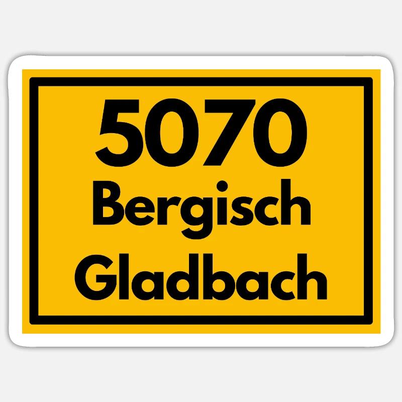 Town sign old zip code 5070 BERGISCH GLADBACHi Sticker size S (10 x 10 cm)