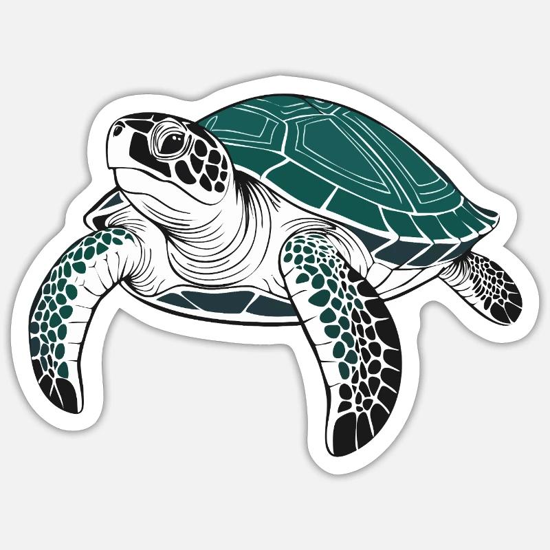 Tortue - Sticker taille S (10 x 10 cm) - blanc mat