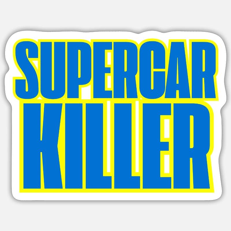 Supercar Killer Tee - Sticker size S (10 x 10 cm) - white matte