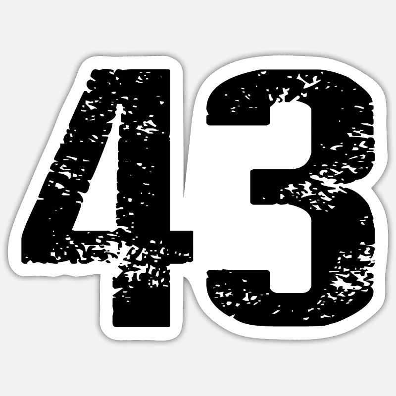 Maillot à 43 numéros - Sticker taille S (10 x 10 cm) - blanc mat