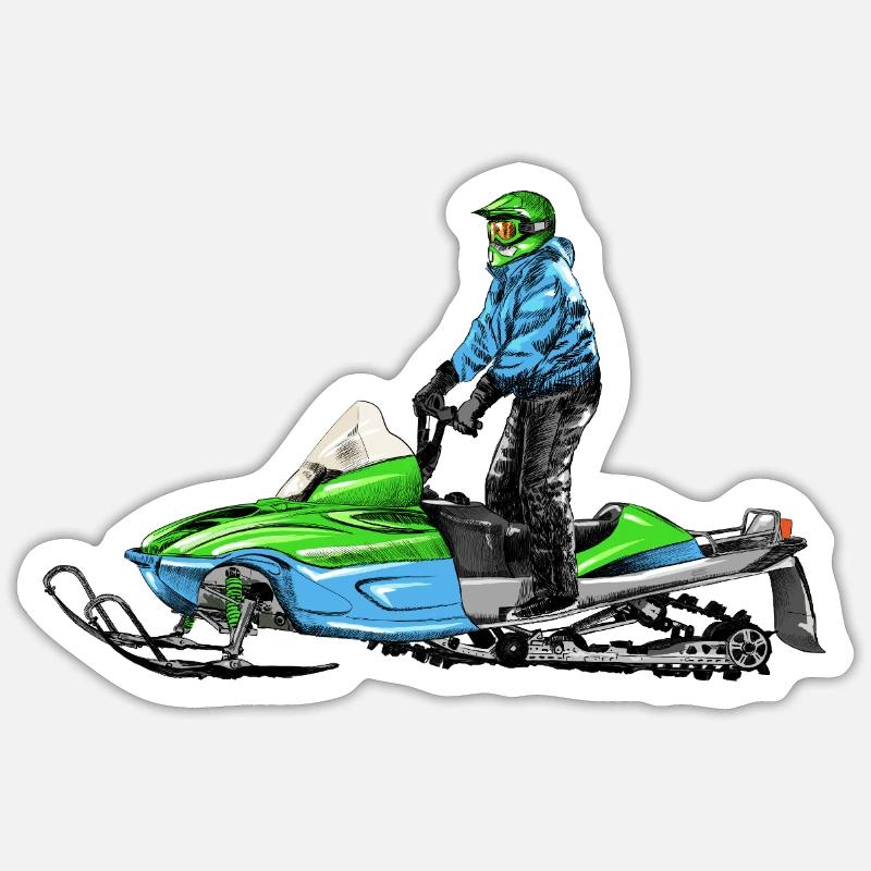 Snowmobile - Sticker size S (10 x 10 cm) - white matte