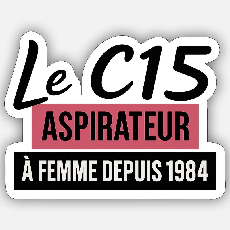 C15 - Sticker Größe S (10 x 10 cm) - Mattweiß