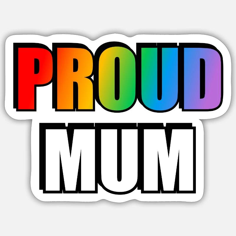 Regenbogen Stolz Mutter Schwul Verbündeter - Sticker Größe S (10 x 10 cm) - Mattweiß