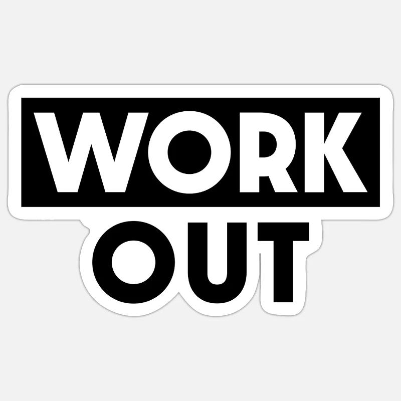 Work Out - Sticker size S (10 x 10 cm) - white matte