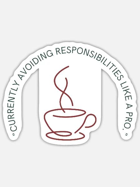 Minimalistisches Kaffeetassen-Linien-Art-Design - Sticker Größe S (10 x 10 cm) - Mattweiß