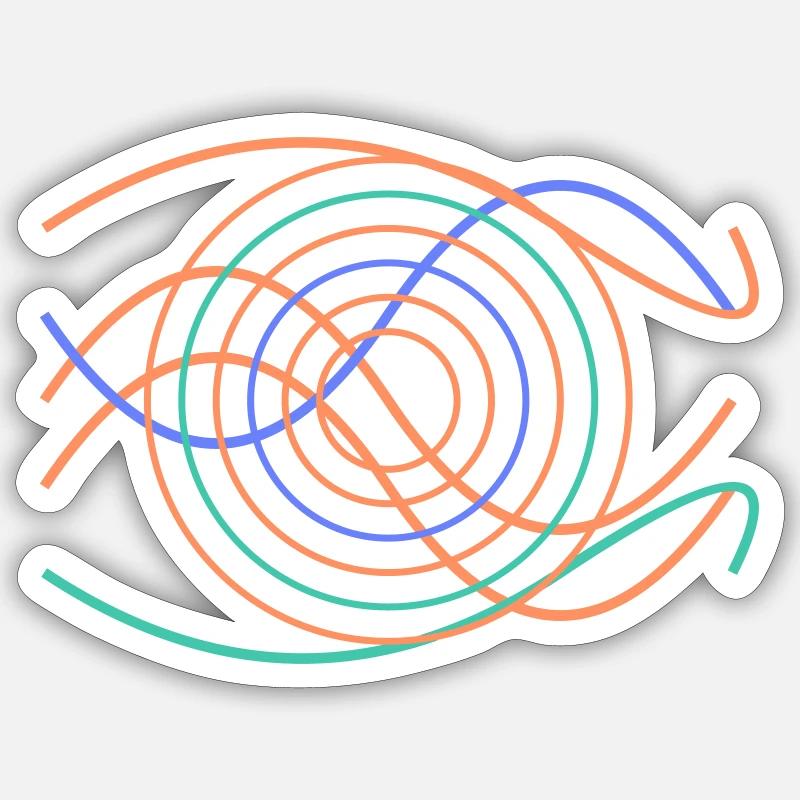 Abstract wave design - Sticker size S (10 x 10 cm) - white matte