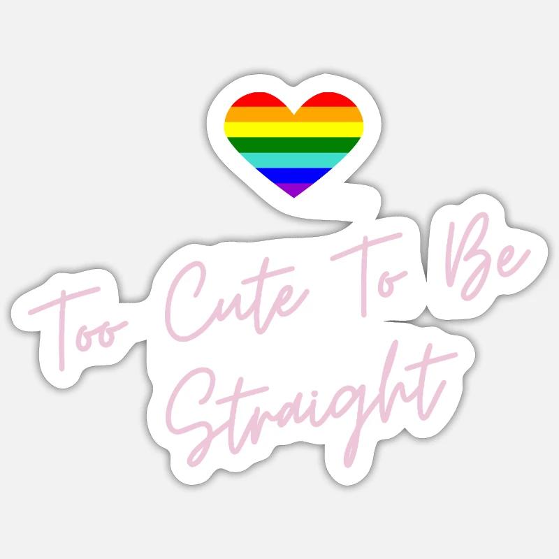 Rainbow Heart Pride LGBTQ Design - Sticker taille S (10 x 10 cm) - blanc mat
