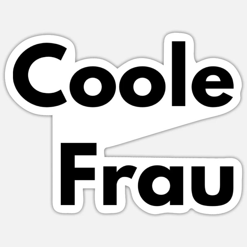 So sieht ein coole Frau aus - Sticker Größe S (10 x 10 cm) - Mattweiß
