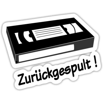 Zurueckgespult - Sticker Größe S (10 x 10 cm) - Mattweiß - Vorne