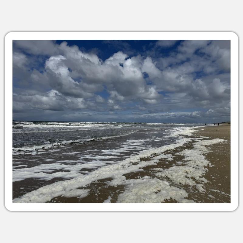 Coastal Magic: Waves and Clouds Holland - Sticker size S (10 x 10 cm) - white matte