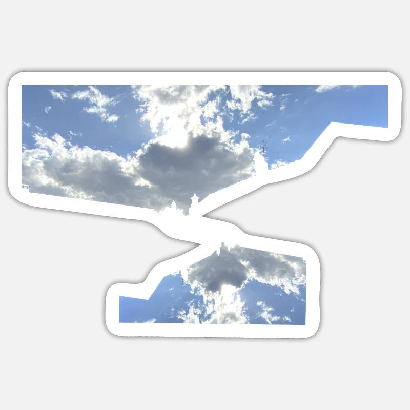 Graphic Skyline  - Sticker taille S (10 x 10 cm) - blanc mat