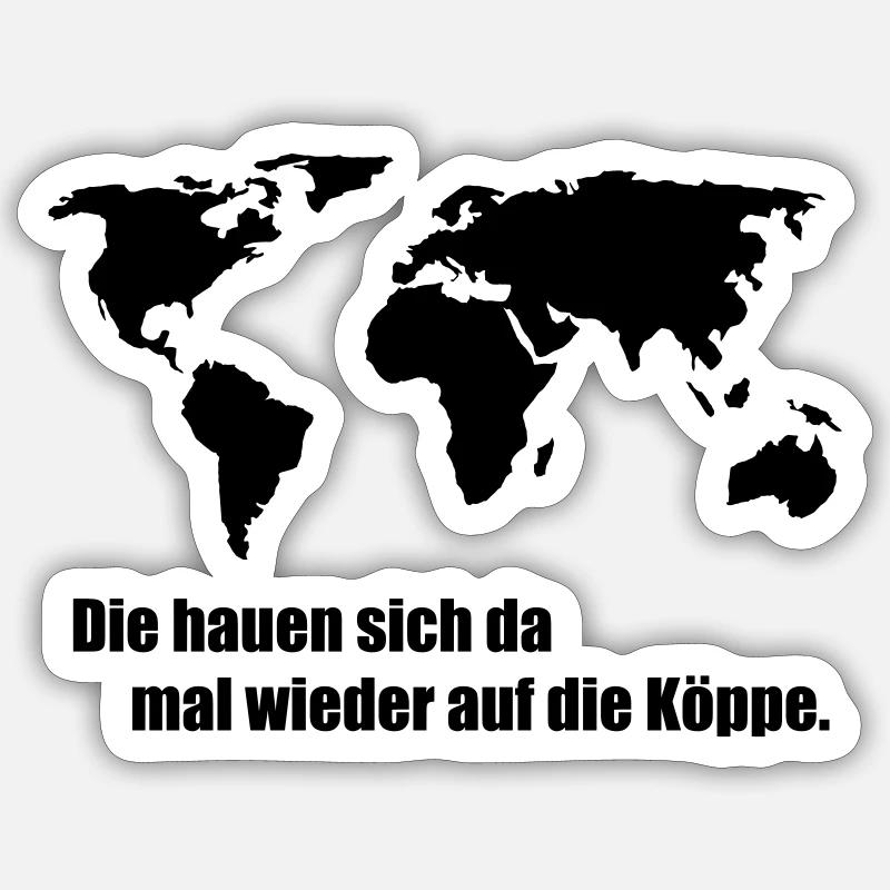 World map - Sticker size S (10 x 10 cm) - white matte