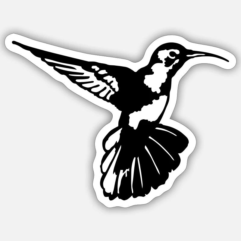 Colibri - Sticker taille S (10 x 10 cm) - blanc mat