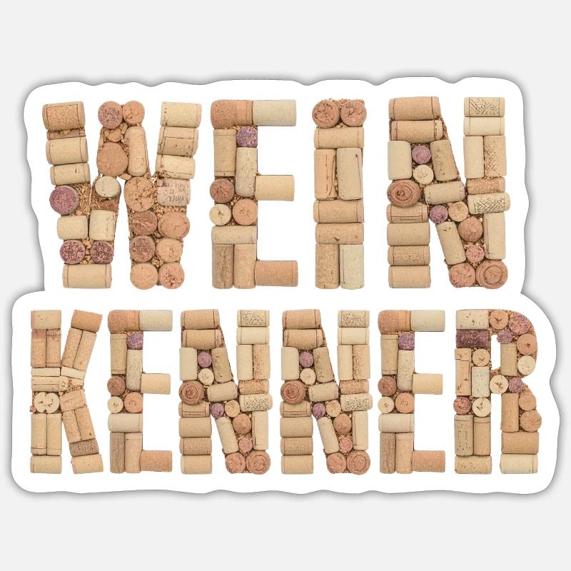Weinkenner - Sticker Größe S (10 x 10 cm) - Mattweiß
