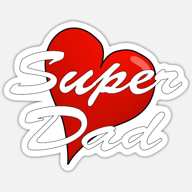 SUPER DAD - Sticker Größe S (10 x 10 cm) - Mattweiß