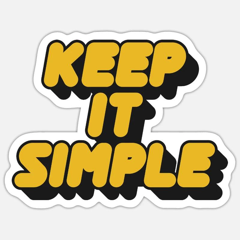 Keep It Simple Retro Bold - Sticker Größe S (10 x 10 cm) - Mattweiß