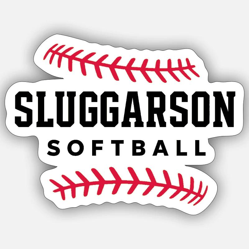 Sluggarson Softball  - Sticker Größe S (10 x 10 cm) - Mattweiß