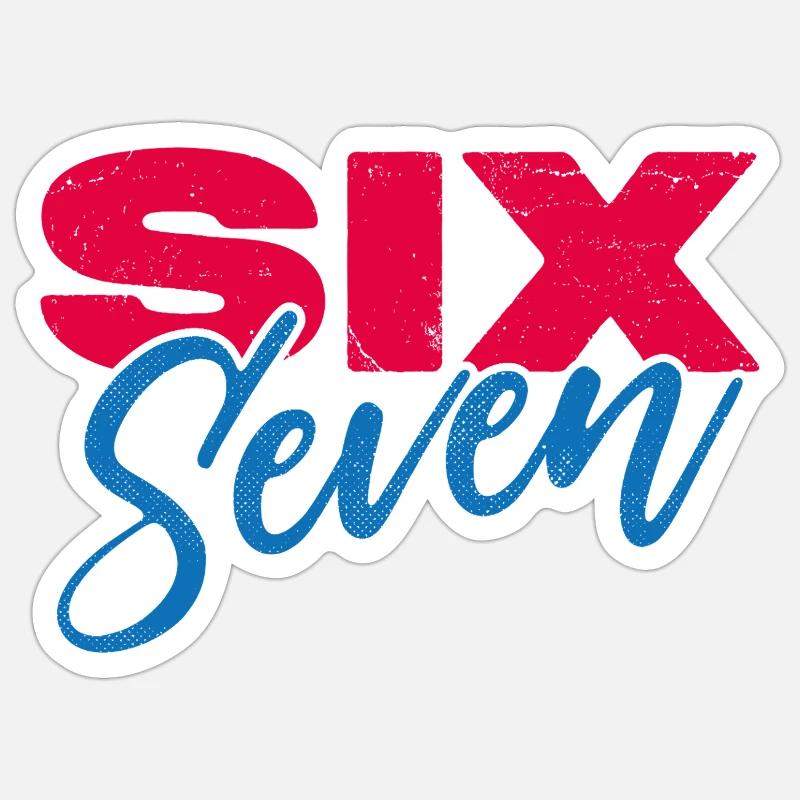 sechs sieben - Sticker Größe S (10 x 10 cm) - Mattweiß