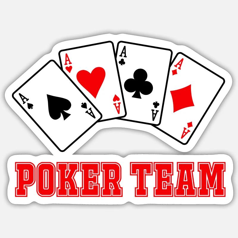 Poker Team - Sticker size S (10 x 10 cm) - white matte