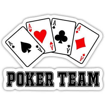 Poker Team - Sticker size S (10 x 10 cm) - white matte - Front