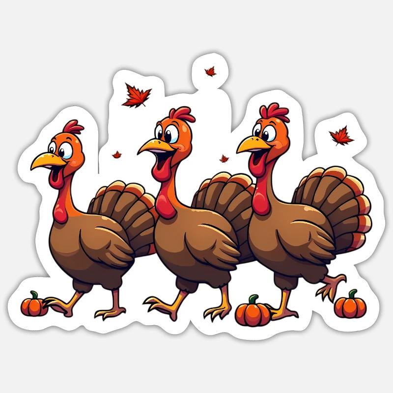 Bébé dinde de Thanksgiving - Sticker taille S (10 x 10 cm) - blanc mat