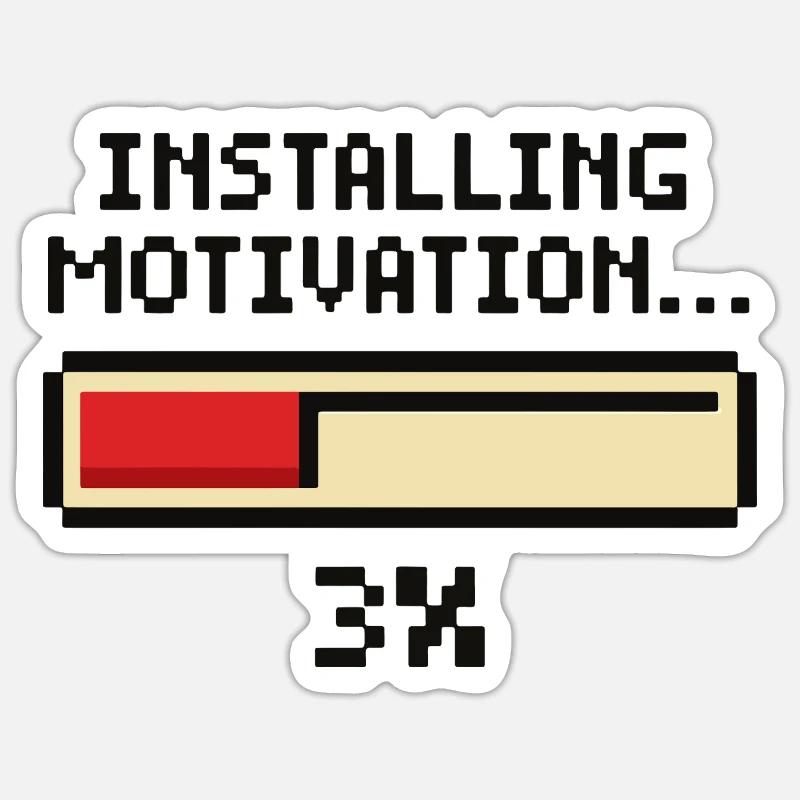 Installation von Motivation Progress Sticker Größe S (10 x 10 cm)