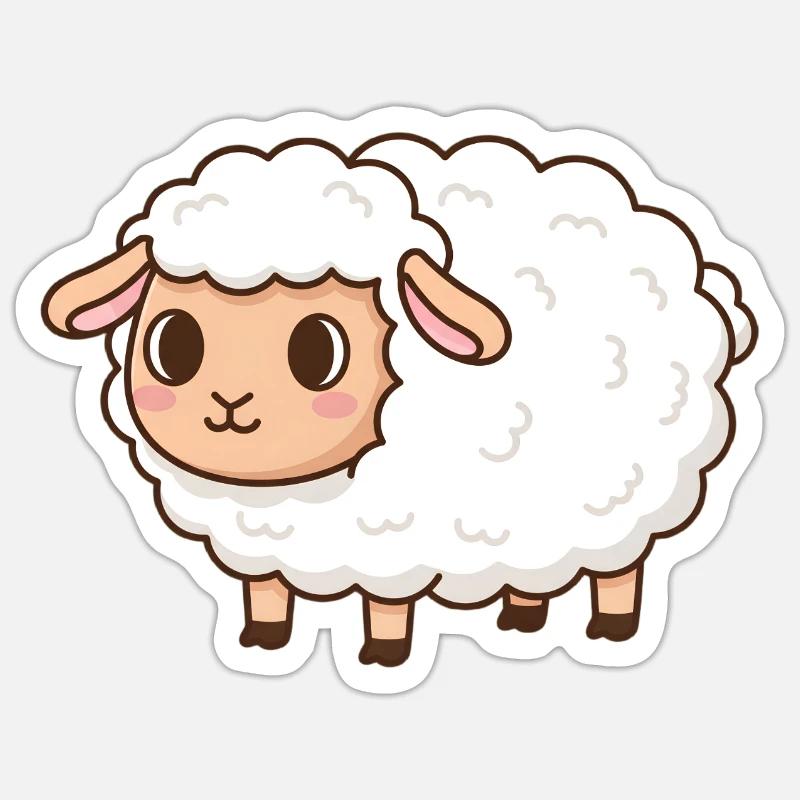 Mouton - Sticker taille S (10 x 10 cm) - blanc mat