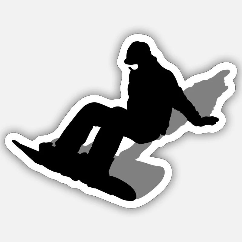 Snowboard - Sticker size S (10 x 10 cm) - white matte