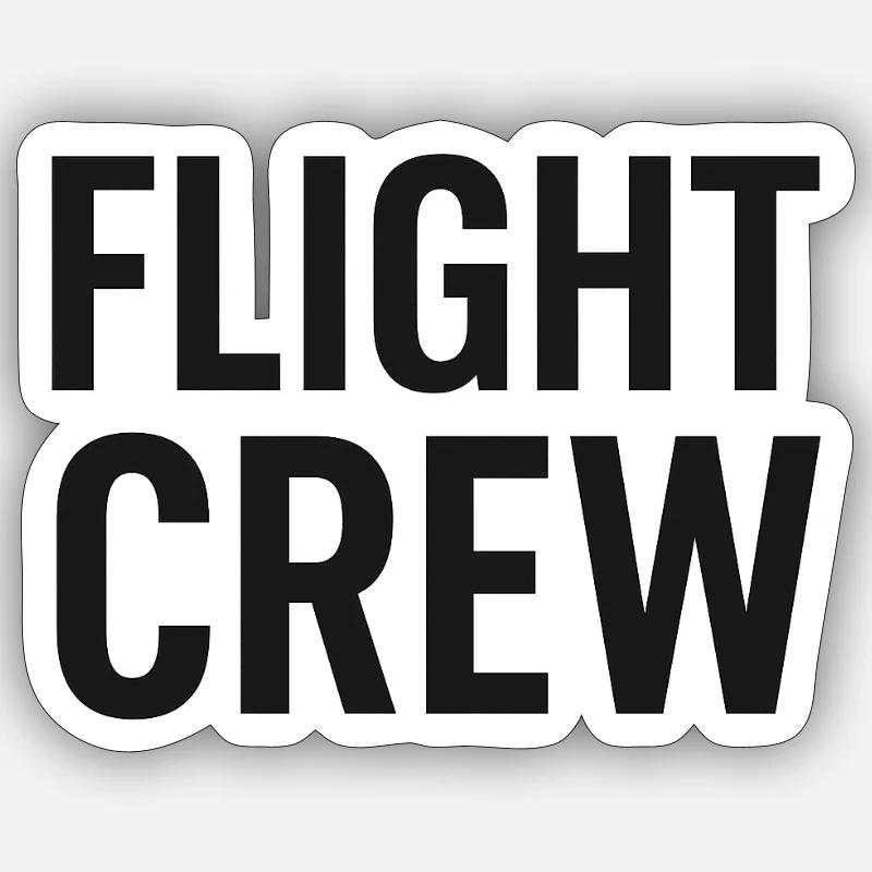 Flight Crew - Sticker taille S (10 x 10 cm) - blanc mat