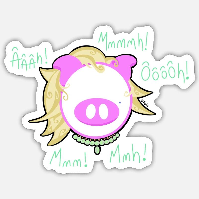 Cochon Glam’ Explosion - Sticker taille S (10 x 10 cm) - blanc mat