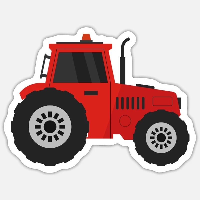 Traktor - Sticker Größe S (10 x 10 cm) - Mattweiß