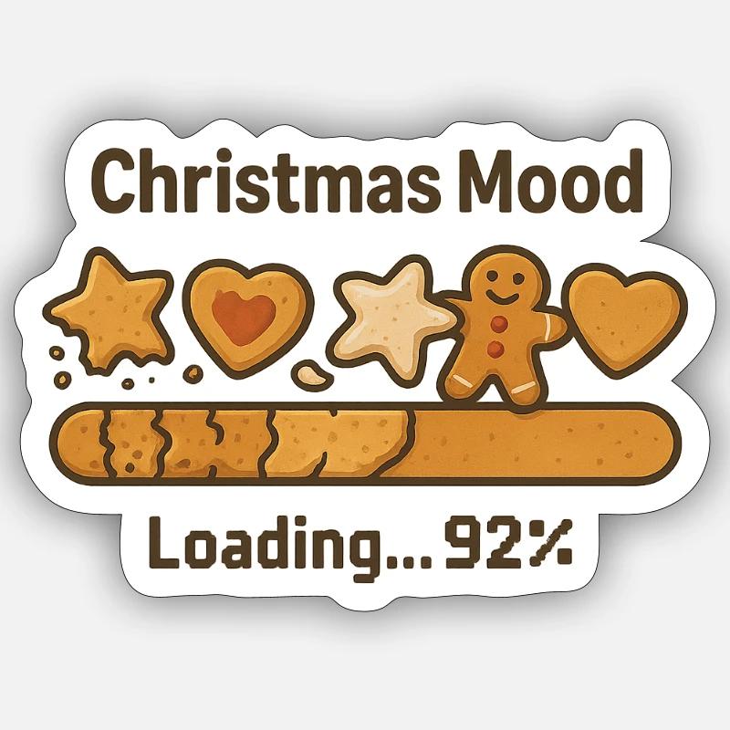 Weihnachtslaune Plätzchen Loading Sticker Größe S (10 x 10 cm)