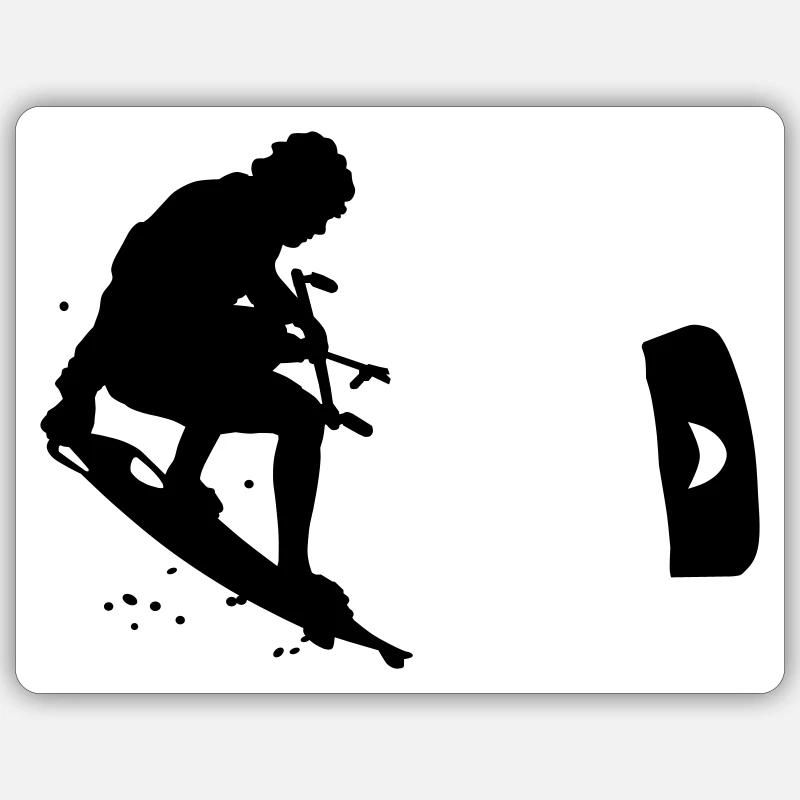 Kitesurfing - Sticker Größe S (10 x 10 cm) - Mattweiß