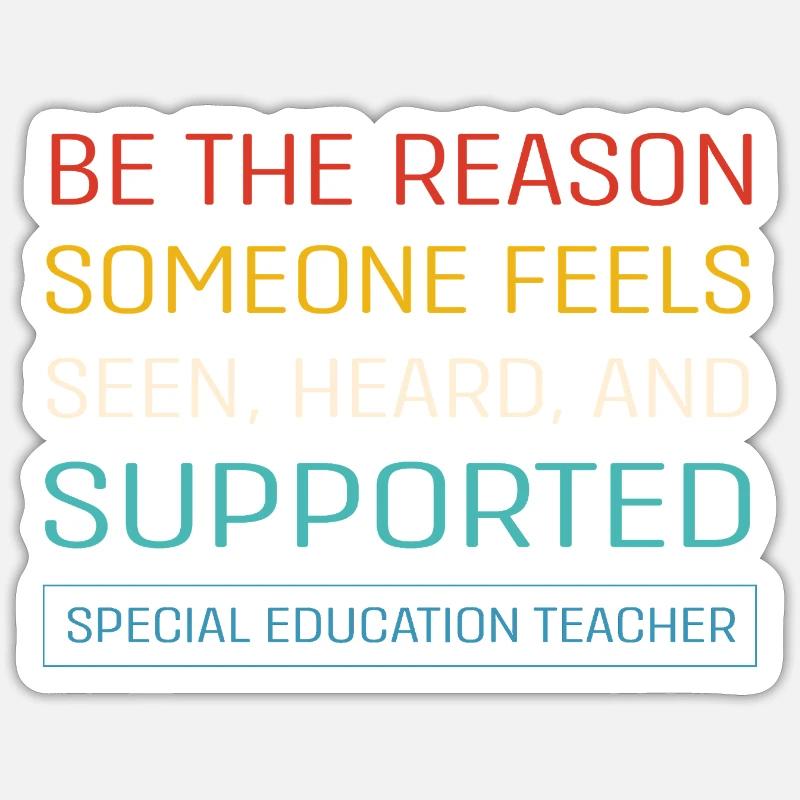 Sonderschule Lehrer Förderschule Pädagoge - Sticker Größe S (10 x 10 cm) - Mattweiß