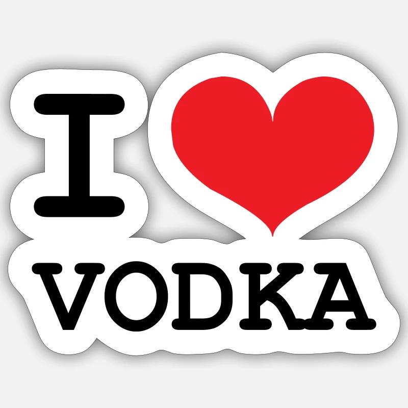 I Love Vodka - Alcool Sticker taille S (10 x 10 cm)