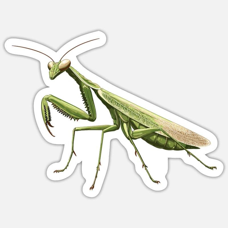 Praying mantises Praying mantis - Sticker size S (10 x 10 cm) - white matte