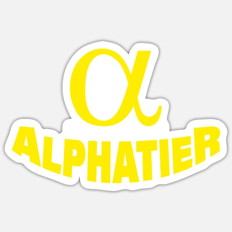 ALPHATIER - Sticker Größe S (10 x 10 cm) - Mattweiß