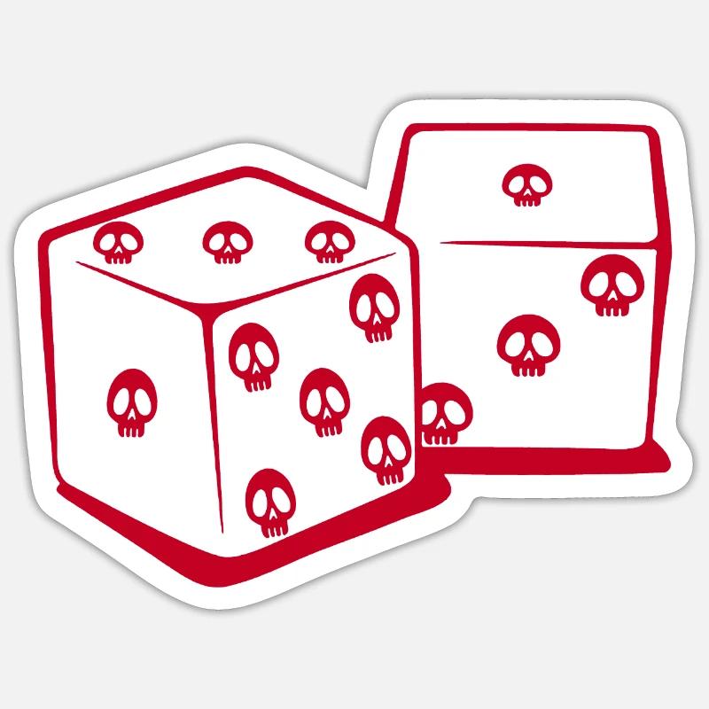 Playing with dice (red) Sticker size S (10 x 10 cm)