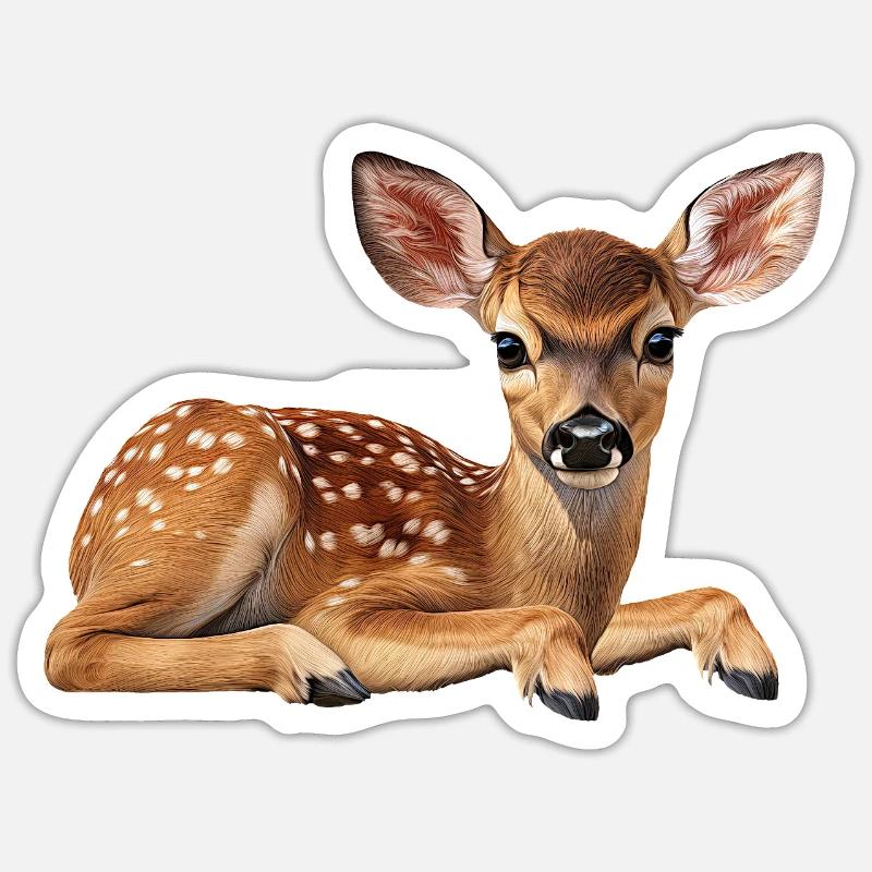 Fawn deer - Sticker size S (10 x 10 cm) - white matte