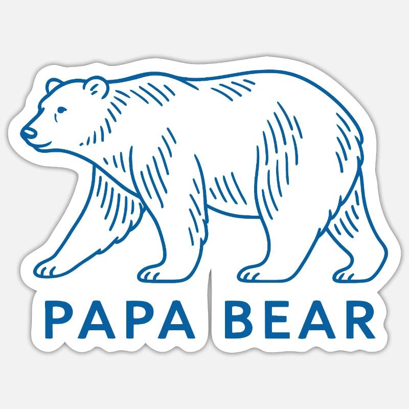 Papa Bear - Sticker size S (10 x 10 cm) - white matte