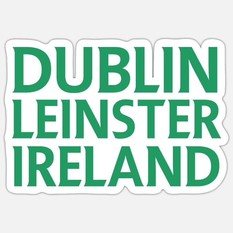 Dublin – Irlande Textdesign - Sticker taille S (10 x 10 cm) - blanc mat