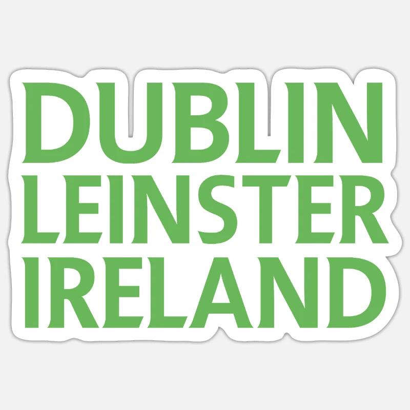 Dublin – Irlande Textdesign - Sticker taille S (10 x 10 cm) - blanc mat