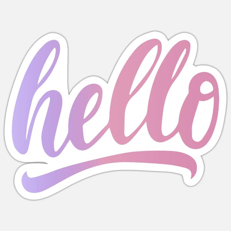 Hello greeting cheerful gradient writing Sticker size S (10 x 10 cm)