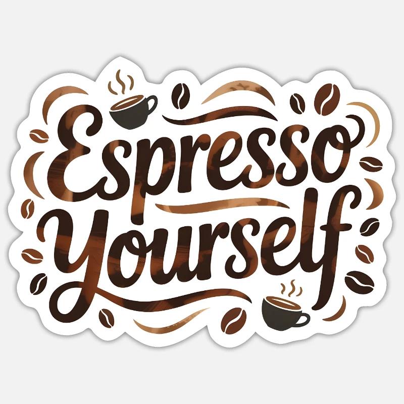 Espresso vous-même - Sticker taille S (10 x 10 cm) - blanc mat