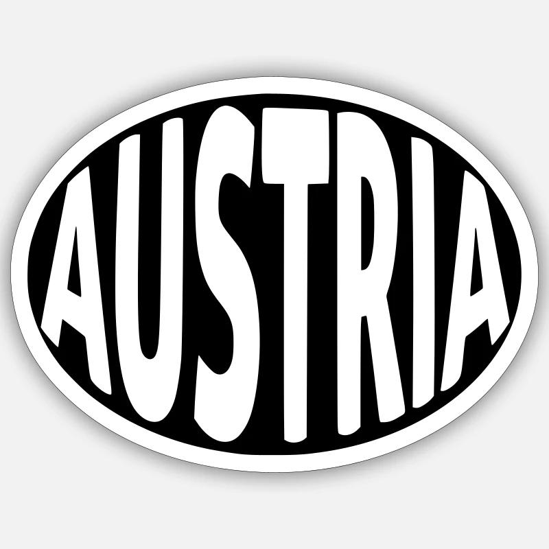 Austria - Austria Typography - Sticker size S (10 x 10 cm) - white matte