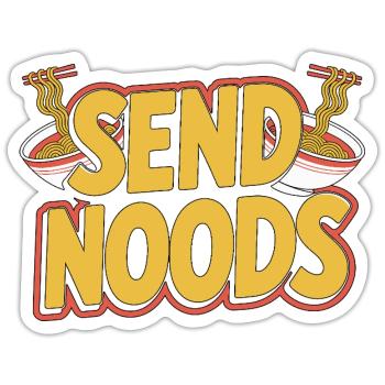 Ramen Send Noods Loves Japanese Food Ramen Chef - Sticker Größe S (10 x 10 cm) - Mattweiß - Vorne
