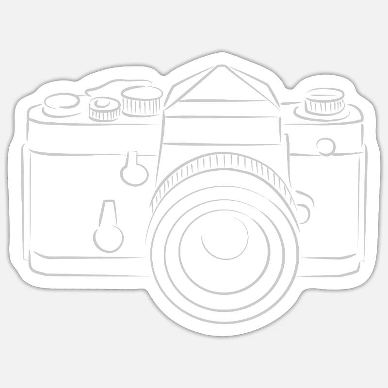 Caméra - Sticker taille S (10 x 10 cm) - blanc mat